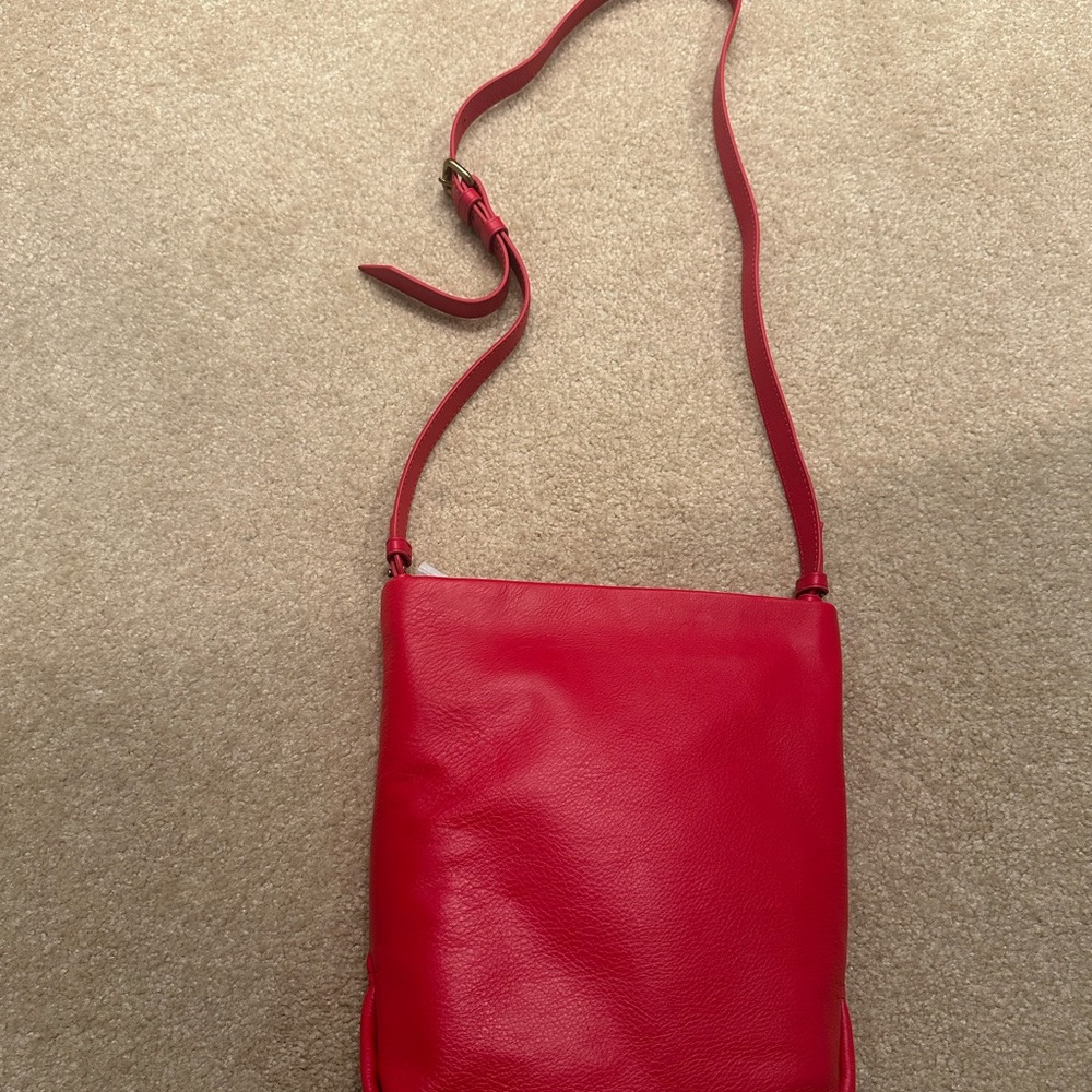 J. Crew Red Crossbody Bag Sleek Minimalist Design
